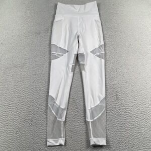 Lululemon Forget the Sweat‎ Leggings Womens 4 Pull on Stretch Yoga Mesh White